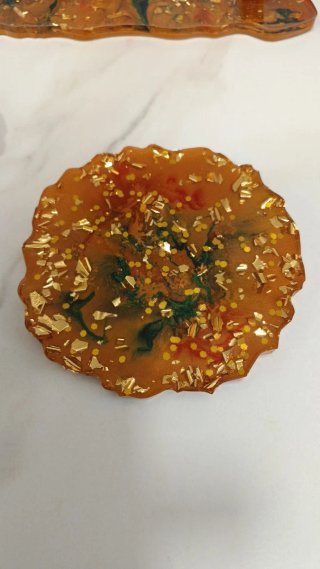 Bandeja y posavasos de resina epoxy
