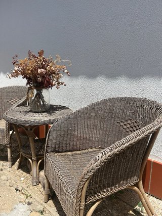 Conjunto de mimbre para exterior