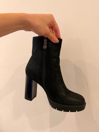 Botines negros tacón 10cm talla 37