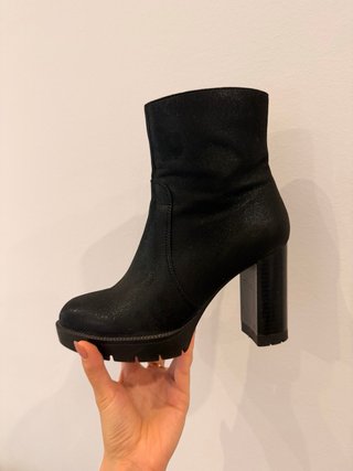 Botines negros tacón 10cm talla 37