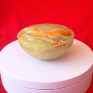 Caja ónice verde con tapa Ø 8 cm