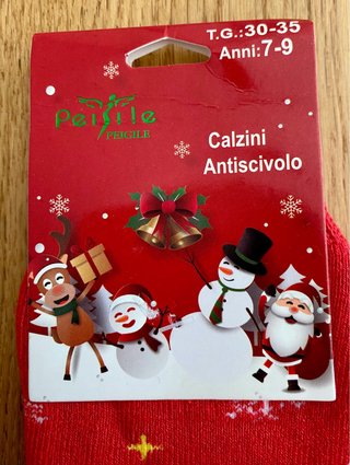Calzini Antiscivolo Natale Tg 30-35 (7-9 anni)
