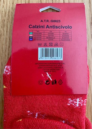 Calzini Antiscivolo Natale Tg 30-35 (7-9 anni)