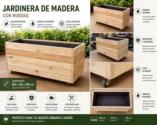 Jardinera con ruedas