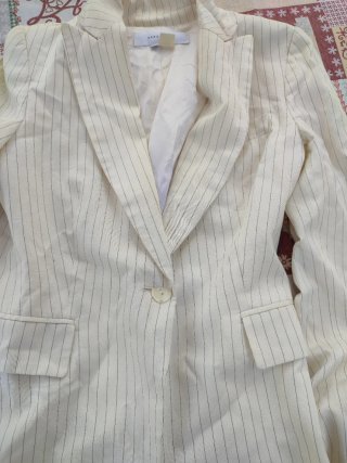 Chaqueta Zara rayas diplomáticas blanca T.38