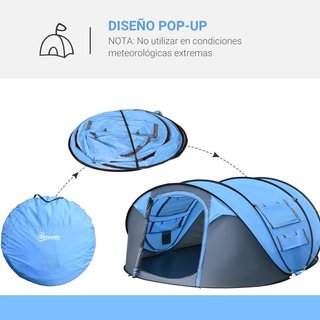 Tienda Campaña Pop Up Impermeable 2-3 Persona Azul