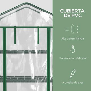 Invernadero Exterior 4 Estantes con Ruedas 165 cm
