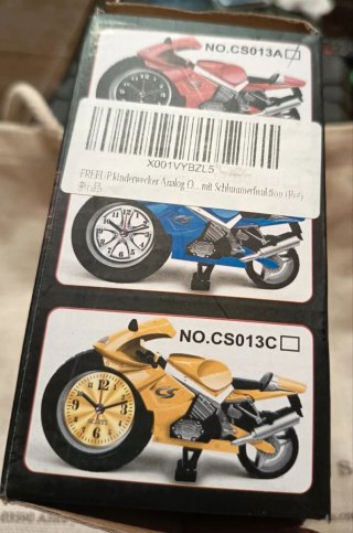 Reloj Despertador Moto Roja