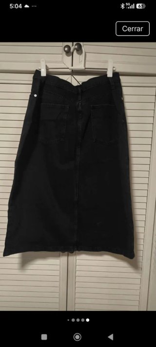 Falda midi Mango negra Talla XXL