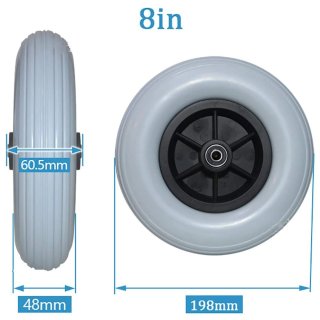 2 Ruote Sedia a Rotelle 8 pollici