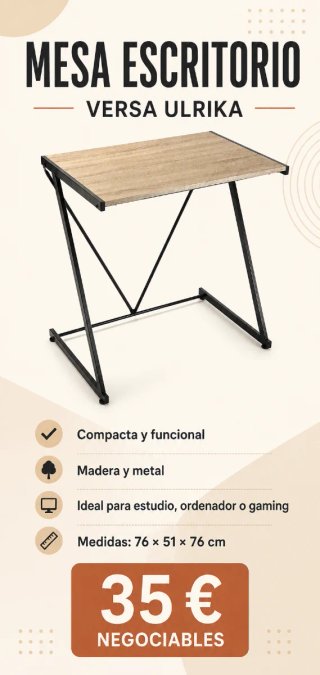 Conjunto Escritorio y Silla Versa Ulrika
