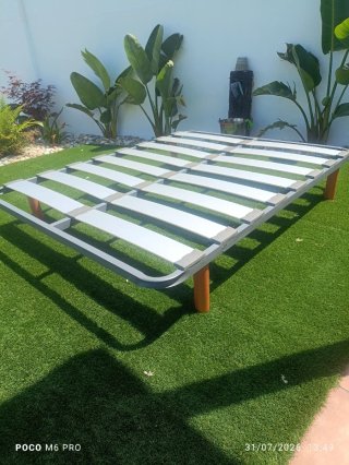 Somier 150x190cm con patas madera