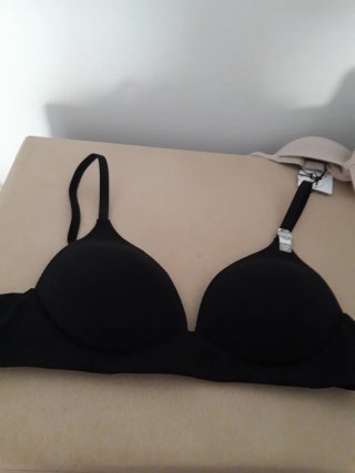 2 Sujetadores Letfies sin Aro 100B Beige/Negro
