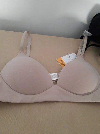 2 Sujetadores Letfies sin Aro 100B Beige/Negro