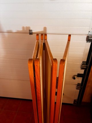 Biombo de madera y tela blanca