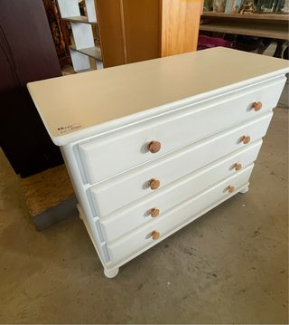 Cómoda blanca 4 cajones madera