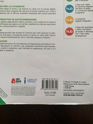 Libro di testo chimica per l’arte