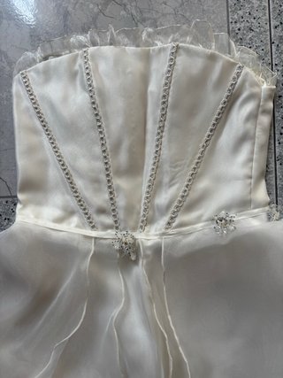 Vestido de fiesta blanco strapless O de comunión