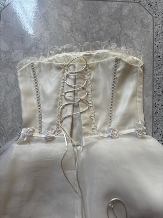 Vestido de fiesta blanco strapless O de comunión