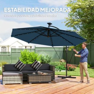 Sombrilla excéntrica azul