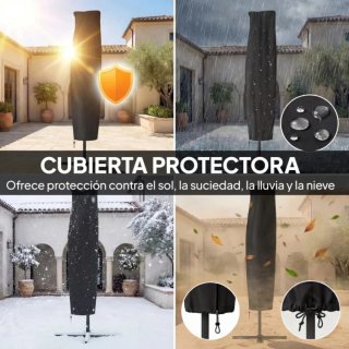 Sombrilla excéntrica azul