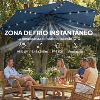 Sombrilla excéntrica azul