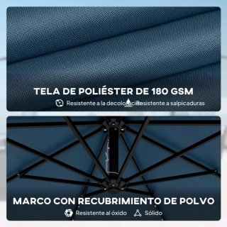 Sombrilla excéntrica azul