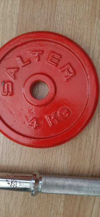 Lote 2 discos 4Kg y barra corta