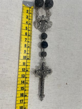 Rosario antiguo con cruz de filigrana