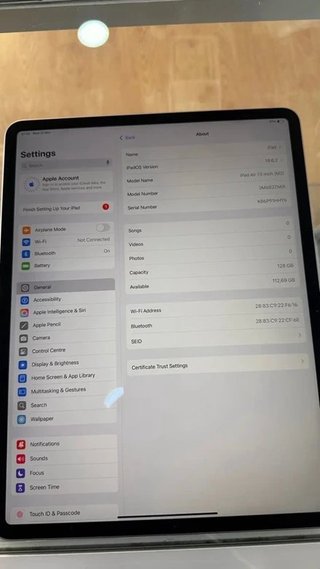 iPad Air 13 M2 Gris 128GB Batería 96%