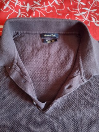 Polo Massimo Dutti punto morado Talla L (40)