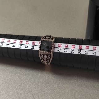 Anillo Plata 925 Hombre Piedra Negra