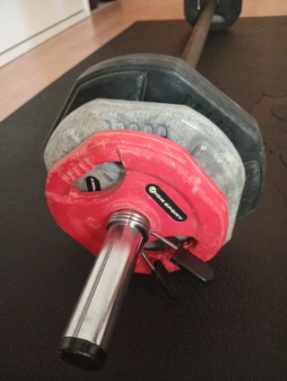 Barra de gimnasio con discos
