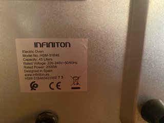Horno Eléctrico Infiniton 45L