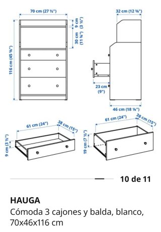 Cómoda Ikea Hauga Blanca
