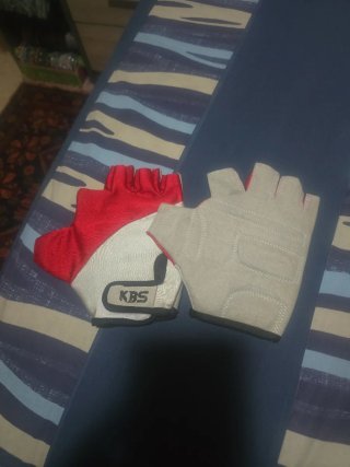 Guantes KBS sin dedos grises y verdes