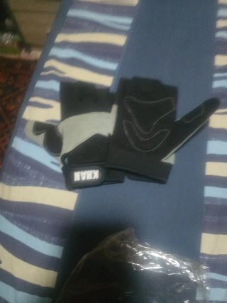 Guantes KBS sin dedos grises y verdes