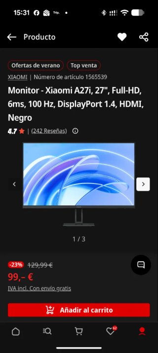 Monitor Xiaomi 27" Full HD. A ESTRENAR