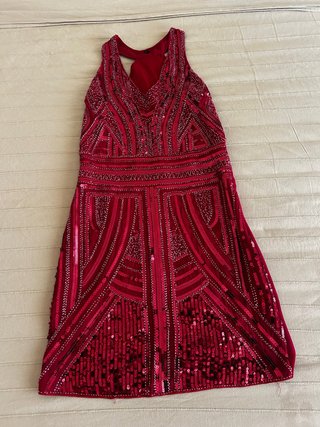 Vestido de fiesta lentejuelas rojo