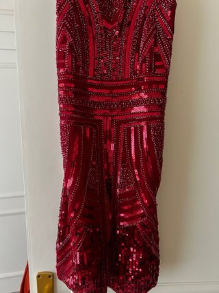 Vestido de fiesta lentejuelas rojo