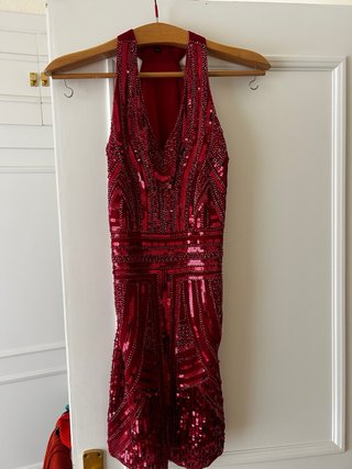 Vestido de fiesta lentejuelas rojo