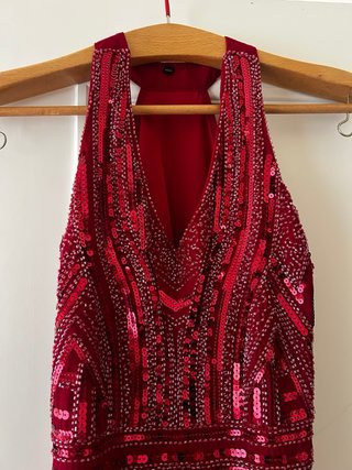 Vestido de fiesta lentejuelas rojo