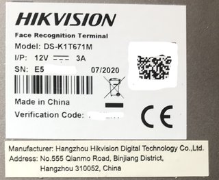 Terminal de reconocimiento/acceso facial Hikvision