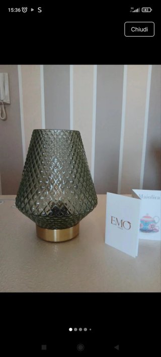Lampada Emo Italia Vetro Oro Verde