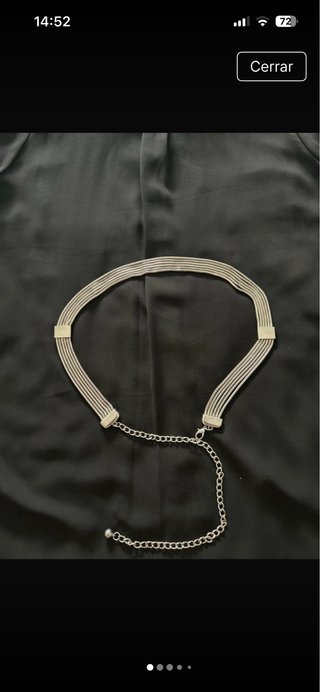 Collar largo con abalorios dorados y Cinturón