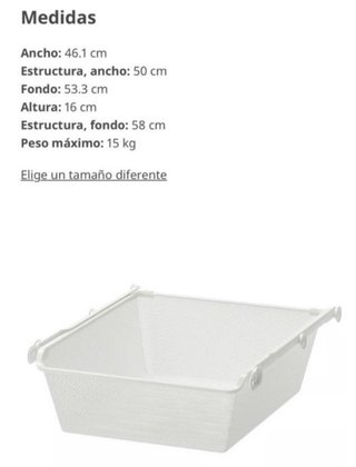 Cesta blanca Ikea Komplement 50x58 cm