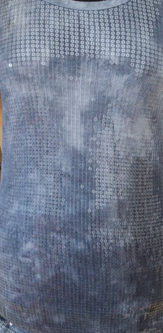 Canotta donna paillettes blu