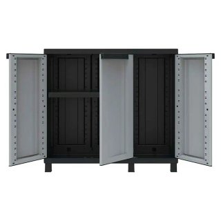 Conjunto Armarios Multiusos Plástico Negro/Gris
