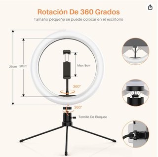 Anillo de Luz LED con Trípode y Soporte Móvil