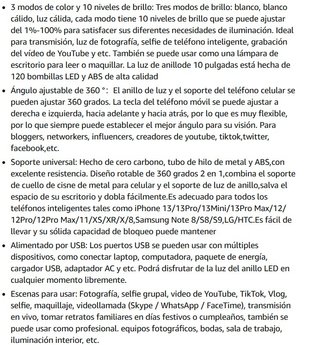 Anillo de Luz LED con Trípode y Soporte Móvil